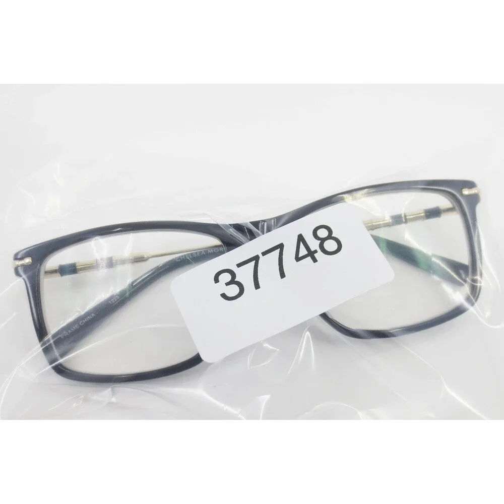 Chelsea Morgan CM 20243 Black Gold Rectangular Eyeglasses Frames 52-16-135